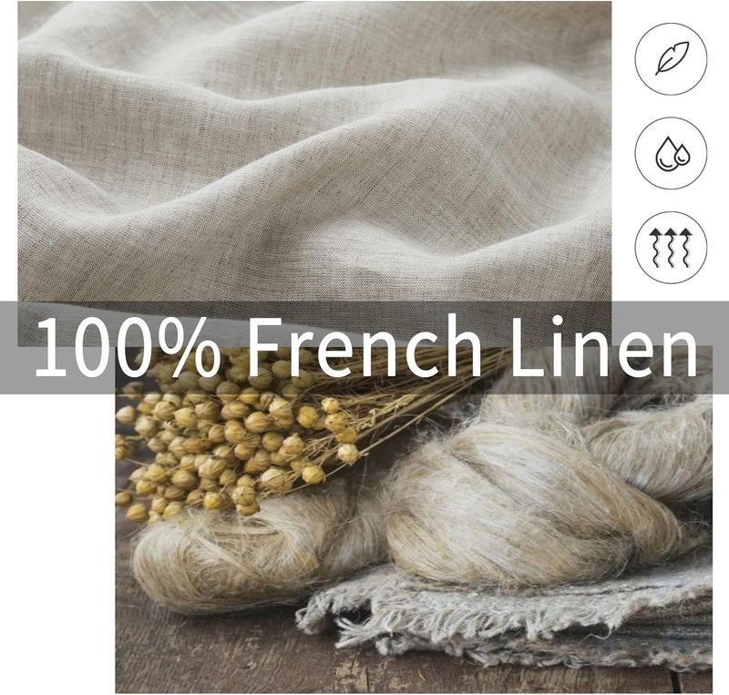 ATLINIA أطِلينيا أغطية وسائد من الكتان 100% مجموعة من 2، حجم كينغ 20 بوصة × 36 بوصة، غطاء وسادة كتان - Image 4