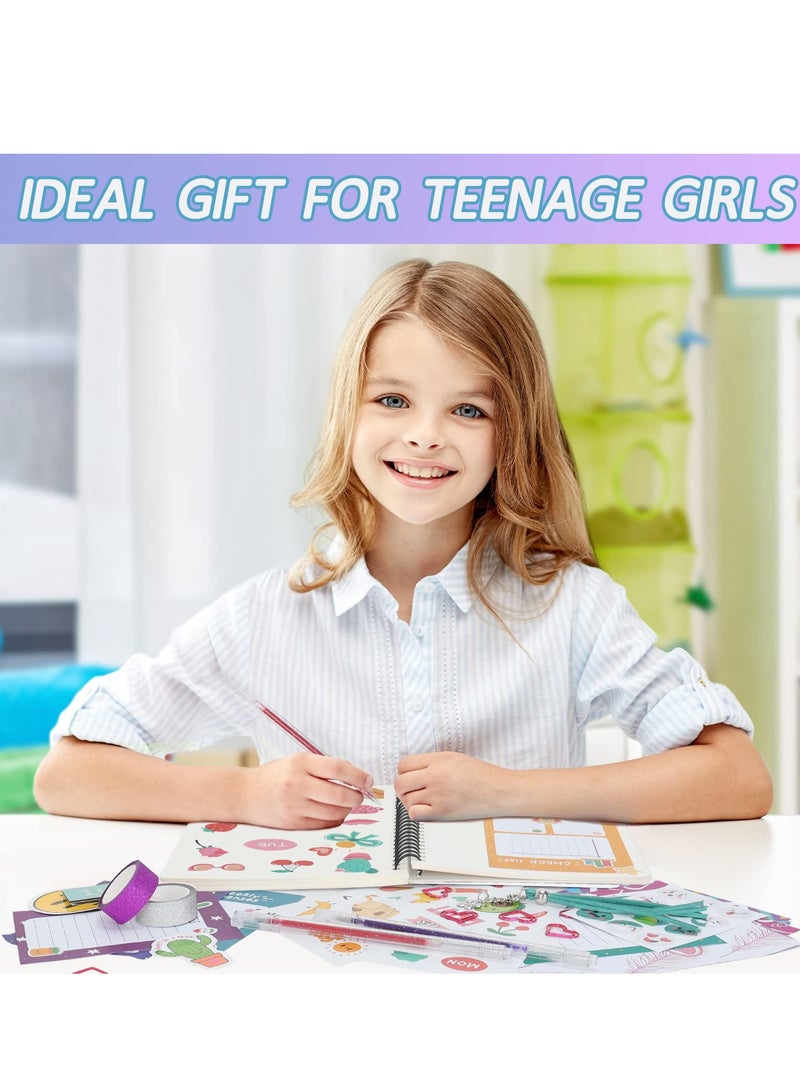 Zikra DIY Journal Kit for Girls - Great Gift for Girls Ages 8 9 10 11 12 13 14 Year Old - Cool Birthday Gifts Ideas for Teen Age Girls - Crafts Stuff for Tween - Scrapbook & Diary Supplies Set - Image 5