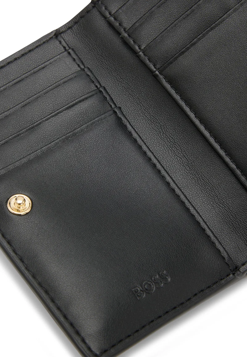 BOSS Quilted wallet with Double B monogram trim