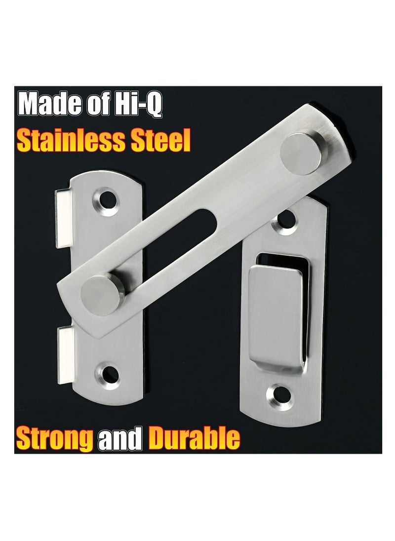 KASTWAVE Stainless Steel Flip Latch Gate Latches with Screws Bar Latch Safety Door Latch Bolt Lock for Gate Cabinet Fence Window(3 Inch)  - Image 5