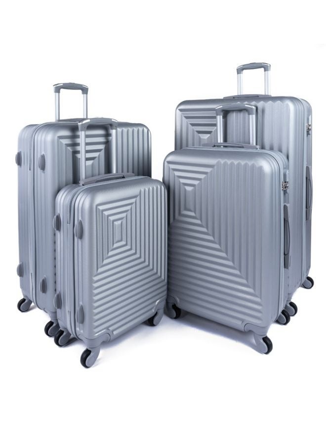 ليمرا طقم شنط سفر مكون من اربع حقائب أمتعة لون فضي بمقاس 32"/28"/24"/20" انش - Image 1