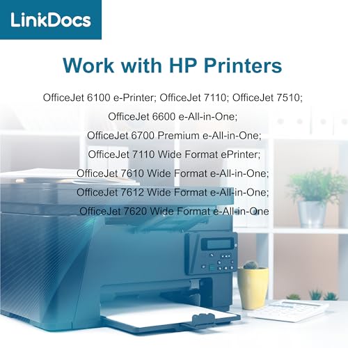 LinkDocs 932XL 933XL Ink Cartridge Compatible Replacement for HP 932XL 933XL 932 933 Used with Officejet 7110 6600 6700 6100 7612 7610 Printer (5 Pack, 2xBlack,Cyan,Magenta,Yellow) - Image 3