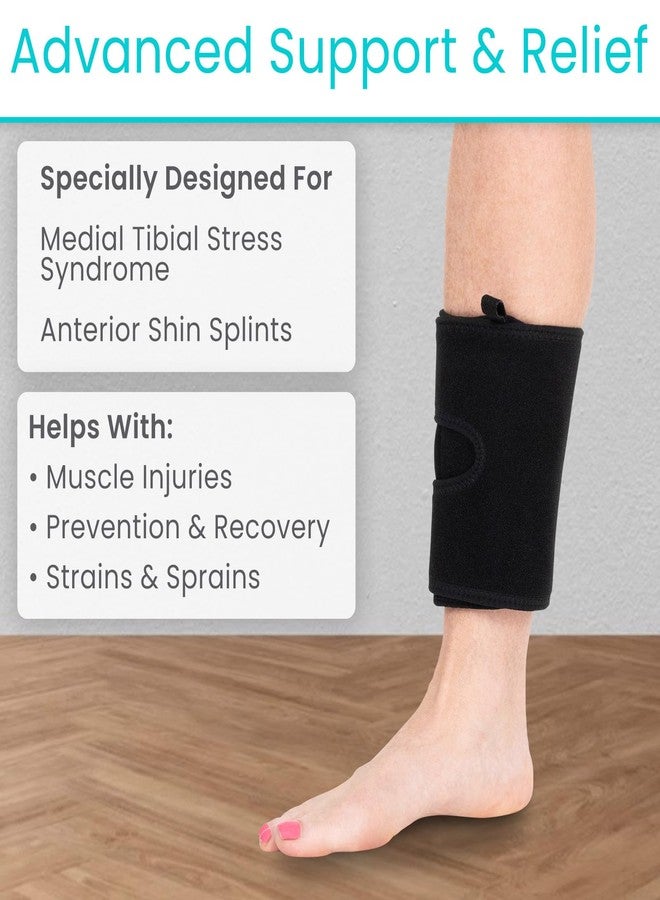 Vive Shin Splint Compression Wrap (Pair) - Adjustable Brace for Pain Relief, Support and Recovery - Lower Calf Compression Sleeve - For Medial Tibial Stress Syndrome and Anterior Shin Splints (Black) - Image 4