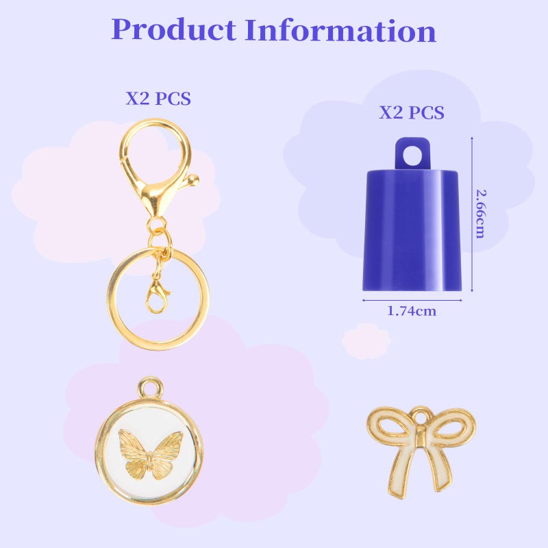 Maoolmht Keychain Holder Compatible with Aquaphor 0.35 oz Lip Repair, 2 Pack Portable Keychain Cap Compatible with Aquaphor Lip Balm (Blue) - Image 2
