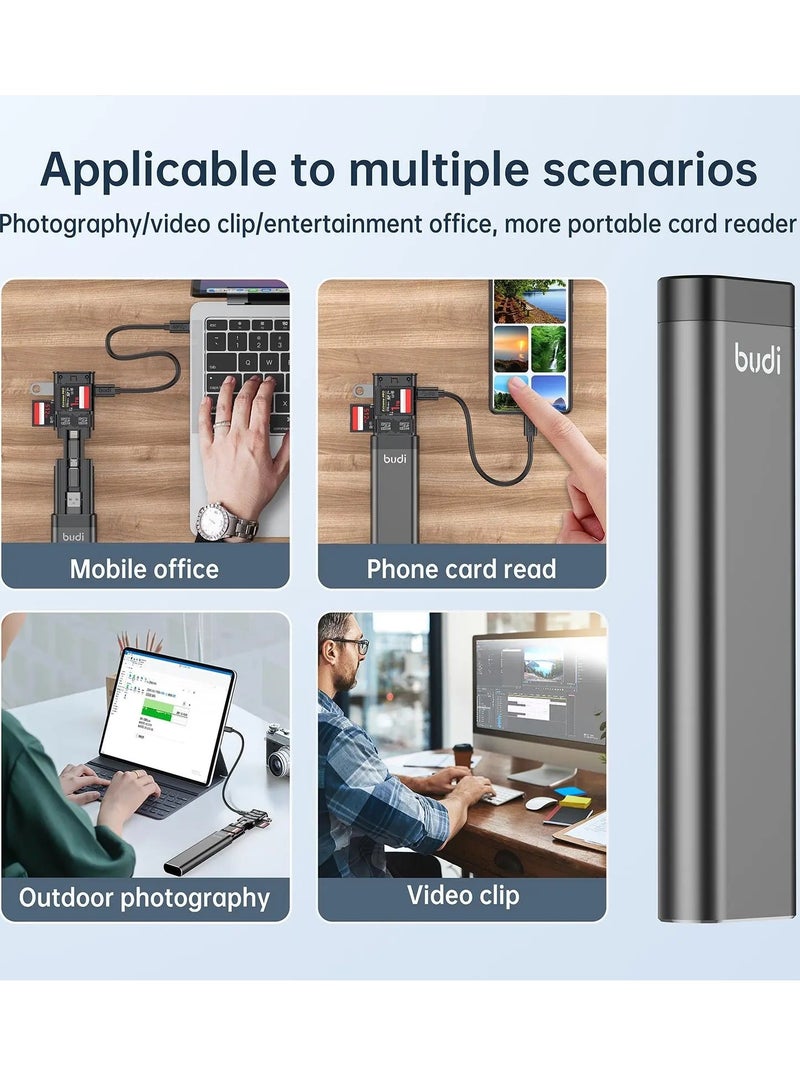 Vierex SD Card Reader Multifunctional 9 In 1 Box USB 3.0 Data Transfer 65W Fast Charging Cable SD TF Card Storage Box For IPhone Samsung - Image 4