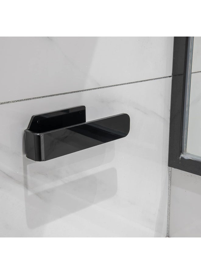 TPGP Acrylic Hand Towel Holder Hand Towel Ring Self Adhesive And Wall Mounted Modern Hand Towel Bar Towel Hanger For Bathroom Kitchen Lavatory (Solid Black)  - Image 3