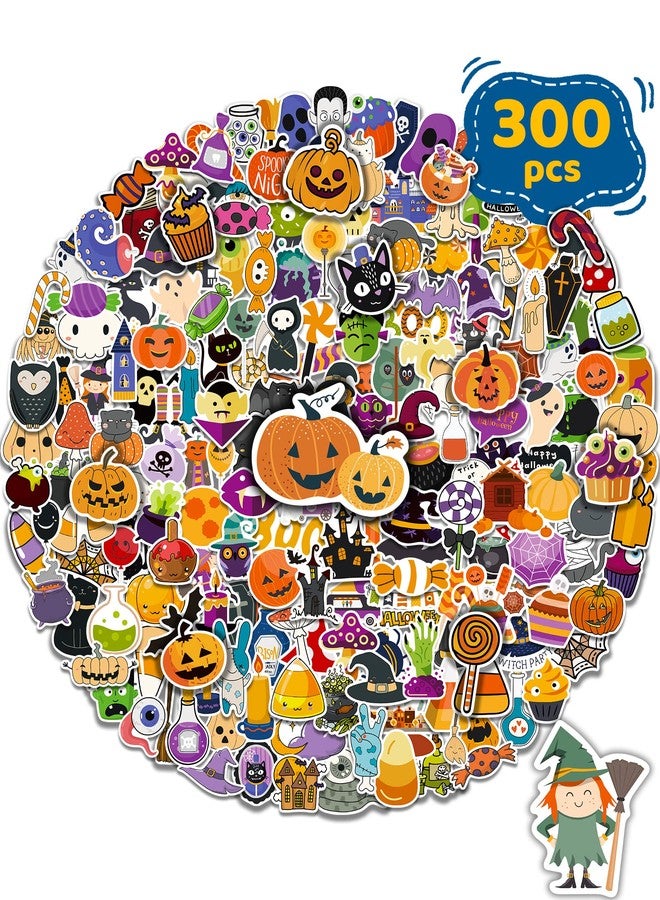 Greingways 300 PCS Halloween Pumpkin Stickers, Vinyl Waterproof Stickers for Water Bottles Laptop Skateboard Computer, Halloween Party Favors Gifts Funny for Kids Teens Adults - Image 1