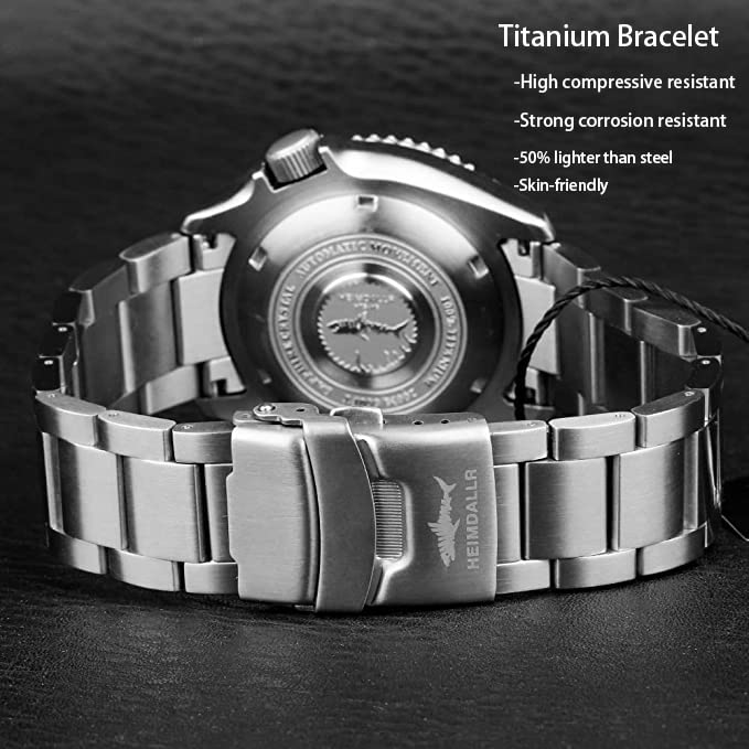 TACTICAL FROG Heimdallr Titanium Diver Watches for Men, 42mm NH35A Movement Mens Automatic Watches, 200 Meter Water Resistant, Black - Image 3