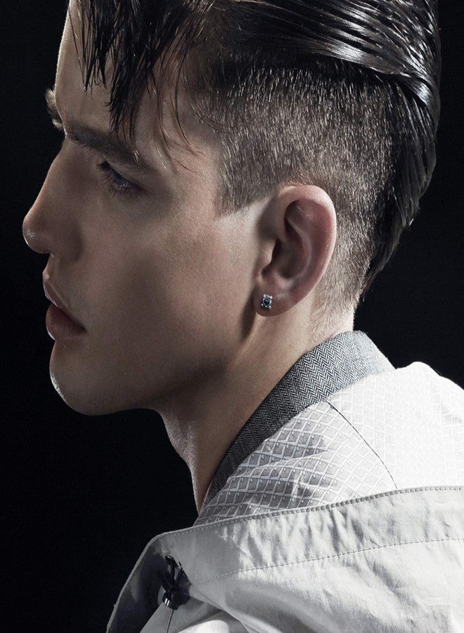 ELEDUCTMON Rainbow Sterling Silver Stud Earrings Set, 3 Pairs (4MM, 5MM, 6MM), Hypoallergenic, Cubic Zirconia, Unisex, Minimalist, Gift Boxed - Image 3