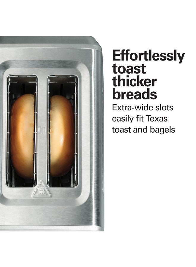 Hamilton Beach Hamilton Beach 2 Slice Toaster with Extra-Wide Slots, Bagel Setting, Toast Boost, Slide-Out Crumb Tray, Auto-Shutoff & Cancel Button, Defrost Function, Stainless Steel (22794)  - Image 3