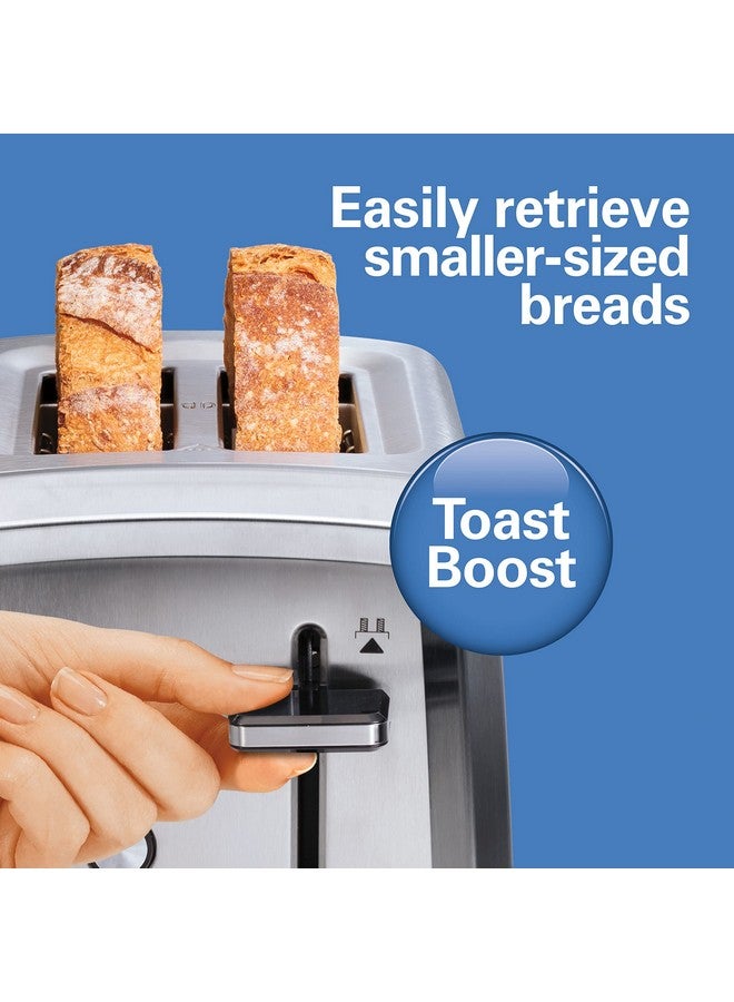 Hamilton Beach Hamilton Beach 2 Slice Toaster with Extra-Wide Slots, Bagel Setting, Toast Boost, Slide-Out Crumb Tray, Auto-Shutoff & Cancel Button, Defrost Function, Stainless Steel (22794)  - Image 5