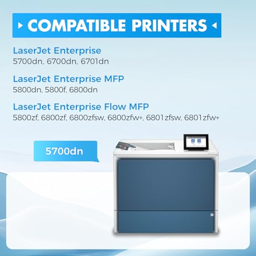 KingKJ 213A Toner Cartridge 4-Pack Set with Chip Replacement for HP 213A 213X W2130X W2130A Compatible for HP Color Laserjet Enterprise 5700dn MFP 5800dn 6700 6701dn 6800 6801dn Laser Printer Ink Black Color - Image 2