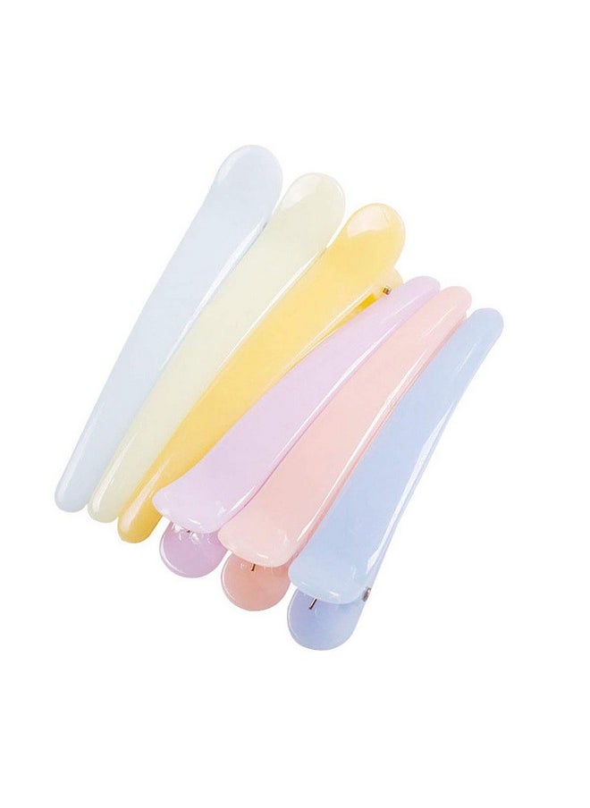 Fodattm Set Of 12 Professional Hairdressing Salon Non Slip Alligator Hair Clip Simple Hairgrip Hair Barrettes Plastic Duckbill Clip Hairpin (Length 3Inch Candy Colour)  - Image 2