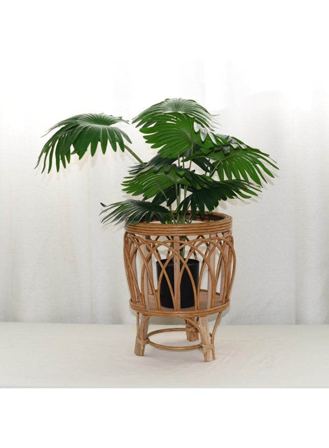 1pcs Vine Woven Flower Pot Rack Woven Planter Pot Basket High Foot Flower Rack Plant Pots Weaving Storage Basket Flowerpots Container - Image 1
