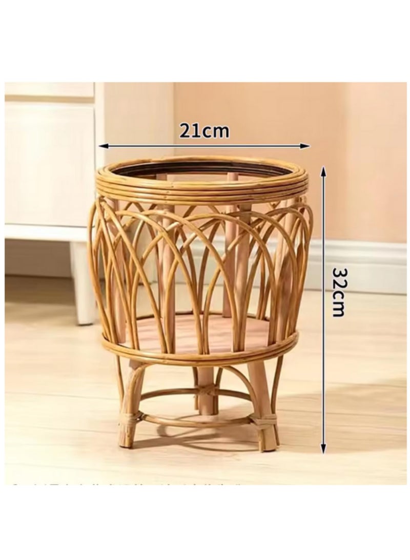 1pcs Vine Woven Flower Pot Rack Woven Planter Pot Basket High Foot Flower Rack Plant Pots Weaving Storage Basket Flowerpots Container - Image 3