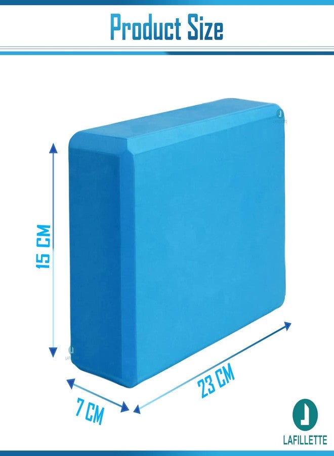 LAFILLETTE Yoga Blocks, EVA Foam Soft Non-Slip Yoga Brick for Yoga, Pilates, Meditation, Aid Balance, Fitness (BLUE) - Image 2