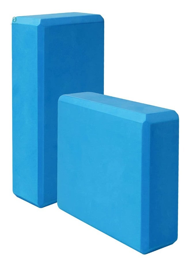 LAFILLETTE Yoga Blocks, EVA Foam Soft Non-Slip Yoga Brick for Yoga, Pilates, Meditation, Aid Balance, Fitness (BLUE) - Image 1