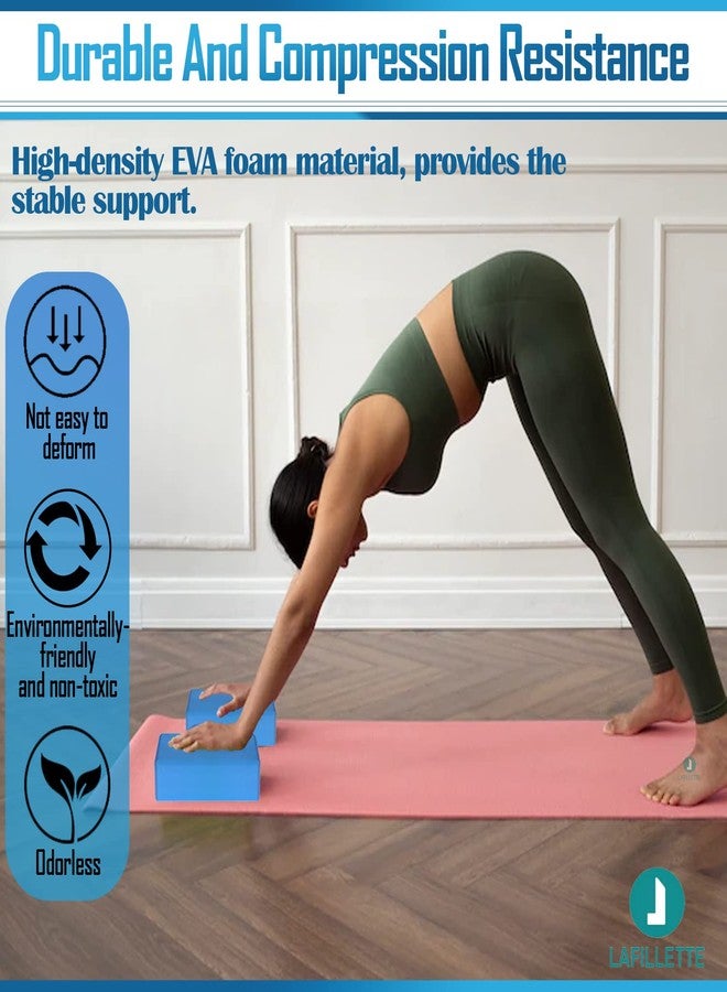LAFILLETTE Yoga Blocks, EVA Foam Soft Non-Slip Yoga Brick for Yoga, Pilates, Meditation, Aid Balance, Fitness (BLUE) - Image 5