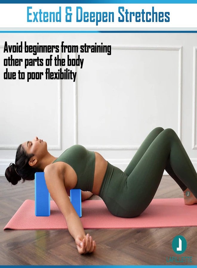 LAFILLETTE Yoga Blocks, EVA Foam Soft Non-Slip Yoga Brick for Yoga, Pilates, Meditation, Aid Balance, Fitness (BLUE) - Image 4