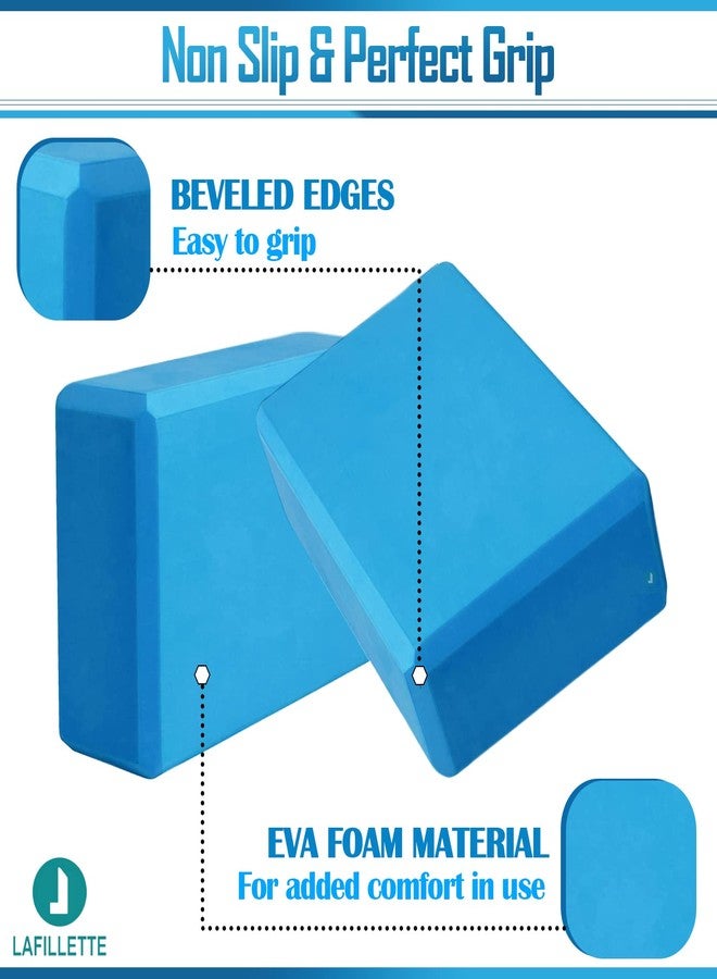 LAFILLETTE Yoga Blocks, EVA Foam Soft Non-Slip Yoga Brick for Yoga, Pilates, Meditation, Aid Balance, Fitness (BLUE) - Image 3