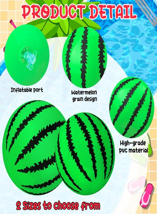 Guiqulai [ 10''+8'' ] 24 Pcs Watermelon Beach Balls Bulk,Mini Beach Balls Inflatable Beach Ball Watermelon Ball for Pool Party Decorations Birthday Party Favors - Image 3