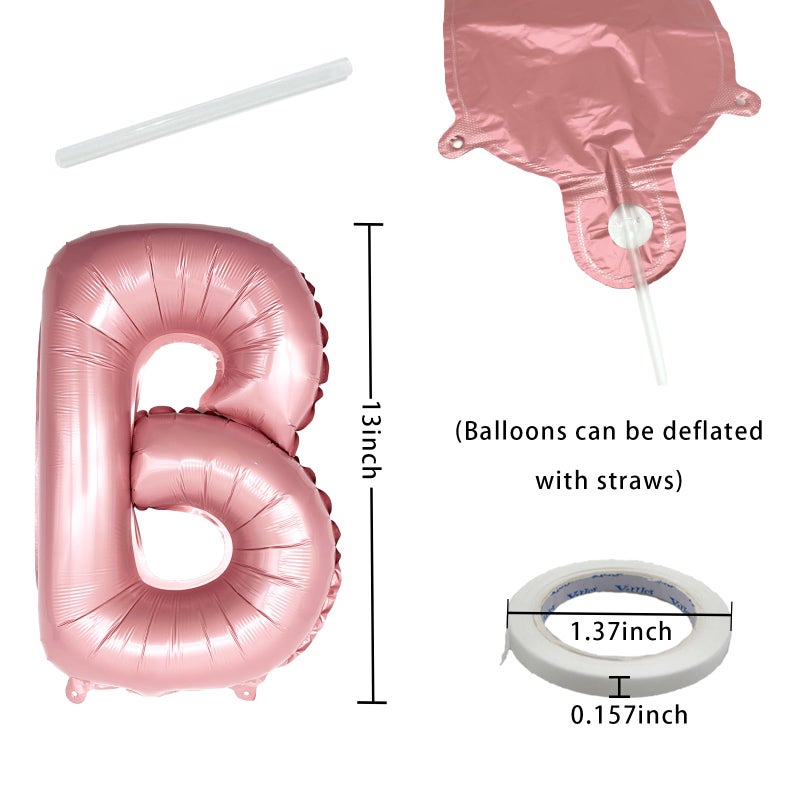 K.E.J. Pink Happy Birthday Balloon Banner Set -16 Inch Foil Letters Balloons, Reusable Birthday Decorations and Party Supplies, Suitable for Men and Women's Birthday Decorationsï¼ŒParty Backdrop - Image 2