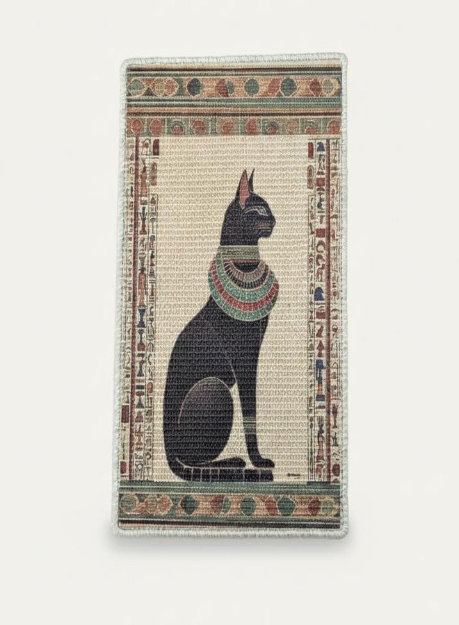سجادة خدش كاتسكارت باو كانفاس™ فروي فرعون سيزال | 40×60 سم، طبعة فنية مصرية | لاتكس مانع للانزلاق | معتمدة من كيتي | سجادة خدش عصرية للقطط - Image 1