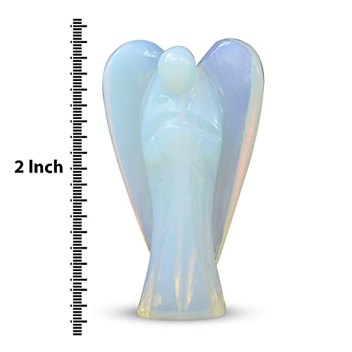 Crystu Opalite Angel Natural Crystal Stone Angels Size 5 cm (2 inch). Charged by Reiki Grand Master & Vastu Expert (Color : Blue) - Image 4