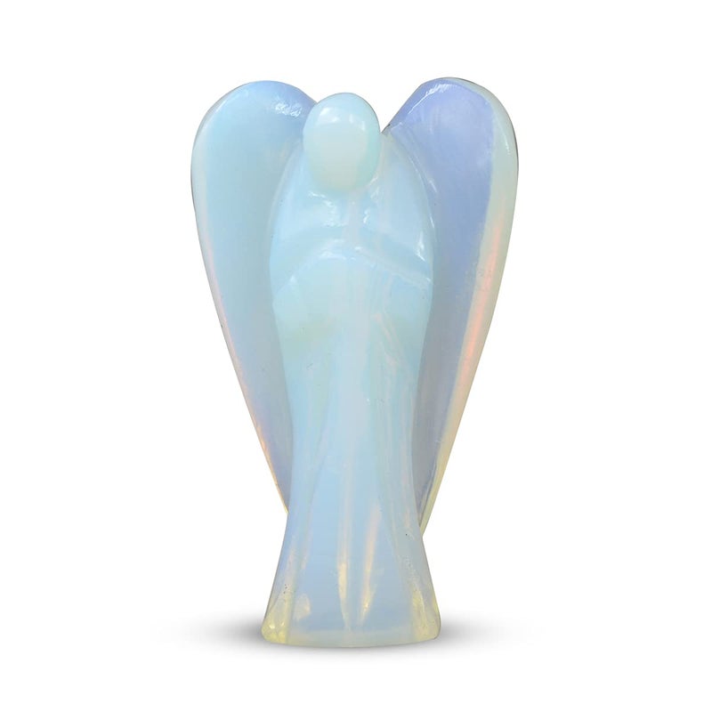 Crystu Opalite Angel Natural Crystal Stone Angels Size 5 cm (2 inch). Charged by Reiki Grand Master & Vastu Expert (Color : Blue) - Image 5