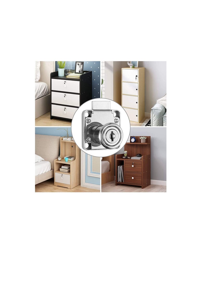 روبستلاين Robustline 4 قطع خزانة مفتاح درج قفل مكتب ، سبائك الزنك خزانة أثاث خزانة خزانة قفل الأجهزة الباب مع 8 مفاتيح (أسود) - Image 2