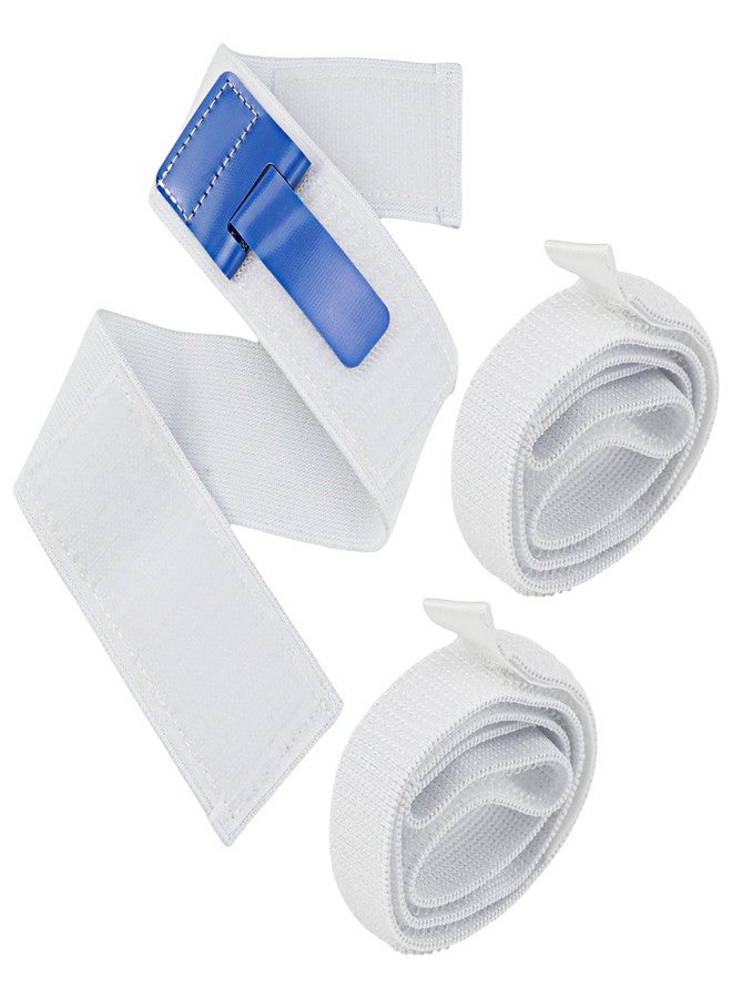 DOERDO DD 3PCS Catheter Leg Bag Straps - Breathable Urinary Drainage Support Holder for Foley Catheter Adjustable Anti-Slide Fabric Sleeves for Elderly Adults (White) - Image 1