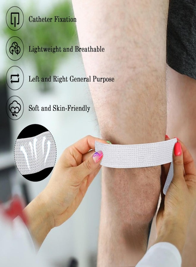 DOERDO DD 3PCS Catheter Leg Bag Straps - Breathable Urinary Drainage Support Holder for Foley Catheter Adjustable Anti-Slide Fabric Sleeves for Elderly Adults (White) - Image 4