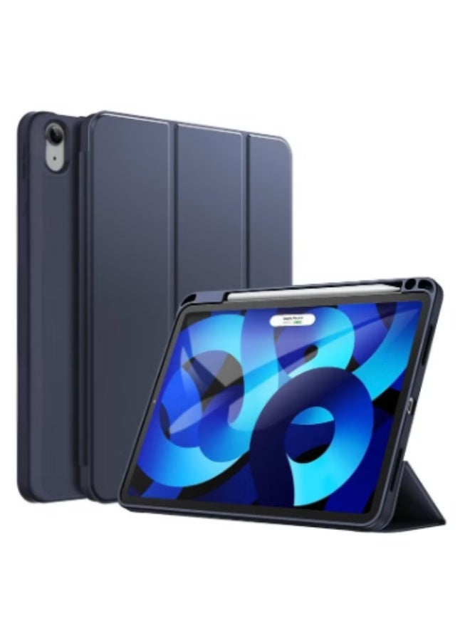 RTZ Case for iPad Air 11-Inch M2 (2024), iPad Air 5/4 (2022/2020 5th/4th 10.9-Inch) Built-in Pencil Holder Flexible Back Cover, Trifold Stand, Auto Sleep Wake Rebound Series Blue - Image 1
