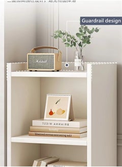 كوتيس رف عرض كتب إبداعي مكون من 4 طبقات ورف تخزين مصنوع من ألياف MDF باللون الأبيض 30x30x124 سم  - Image 2