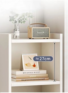 كوتيس رف عرض كتب إبداعي مكون من 4 طبقات ورف تخزين مصنوع من ألياف MDF باللون الأبيض 30x30x124 سم  - Image 3