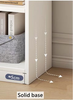 كوتيس رف عرض كتب إبداعي مكون من 4 طبقات ورف تخزين مصنوع من ألياف MDF باللون الأبيض 30x30x124 سم  - Image 4