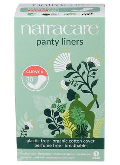NATRACARE Natracare Natural Organic Curved Panty Liners, with Certified Organic Cotton, Ecologically Certified Cellulose Pulp and Plant Starch (1 Pack, 30 Liners Total)  - Image 1