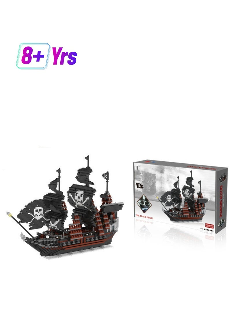 Black Pearl, 3633 Micro Mini Building Block Set, Ship Model, 3d Puzzle Set Diy Educational Toy Gift, Suitable For Adults And Children - Image 1