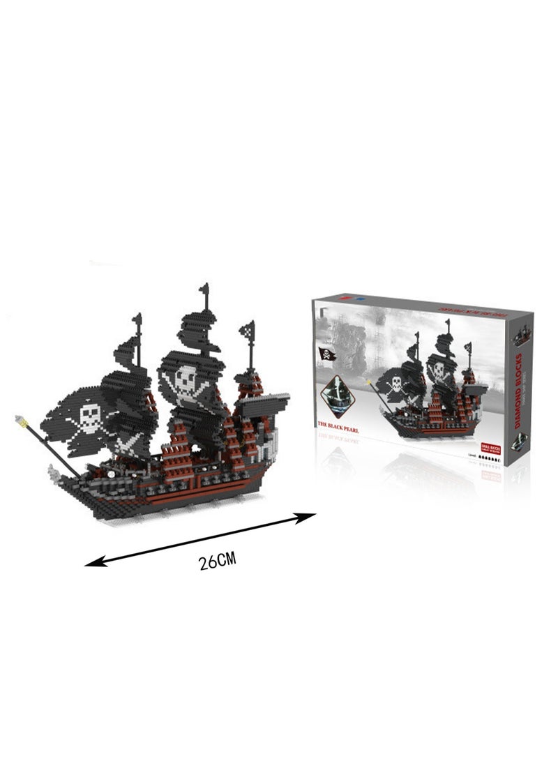 Black Pearl, 3633 Micro Mini Building Block Set, Ship Model, 3d Puzzle Set Diy Educational Toy Gift, Suitable For Adults And Children - Image 2
