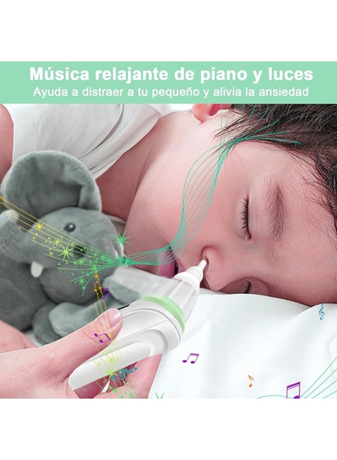 Electric Nasal Aspirator - Adjustable Suction with 3 Silicone Tips, Relaxing Function with Music & Light for Babies - Image 5