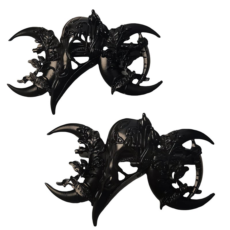 LANGHONG 2PCS Retro Viking Hairpin For Women Black Moon Skull Raven Hair Pin Hair Styling Pins ZRTL29