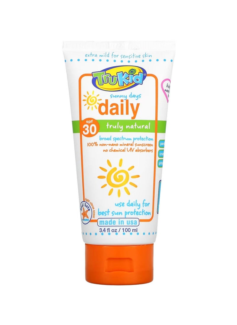 TruKid - Sunny Days Daily SPF 30 Safe Sunscreen Lotion Mineral Based Safe for Face and Body - Image 1