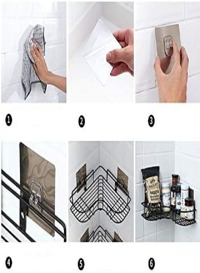 ZOLIS Wrought Iron Kitchen Storage Shelves Wall Mount Durable Bathroom Shelves Storage Shelves (Black, 36 x 26.5 x 6 cm)  - Image 3