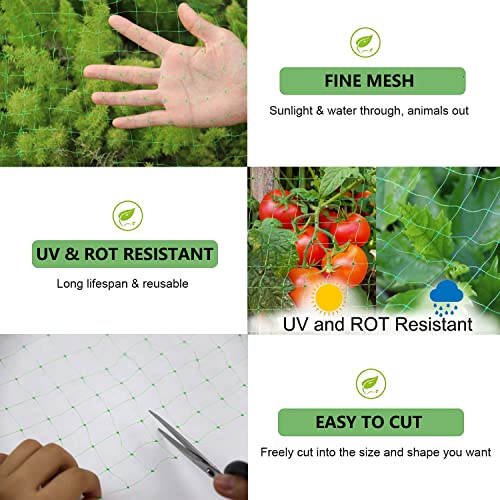 UWIOFF Garden Netting, 7 x 100 FT Bird Netting for Garden Protection, Green Deer Netting for Plants Fruit Trees Vegetables from Birds, Squirrels, Other Animals - Image 3