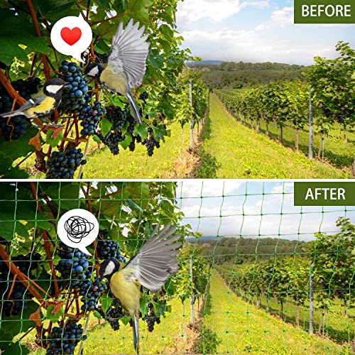 UWIOFF Garden Netting, 7 x 100 FT Bird Netting for Garden Protection, Green Deer Netting for Plants Fruit Trees Vegetables from Birds, Squirrels, Other Animals - Image 2