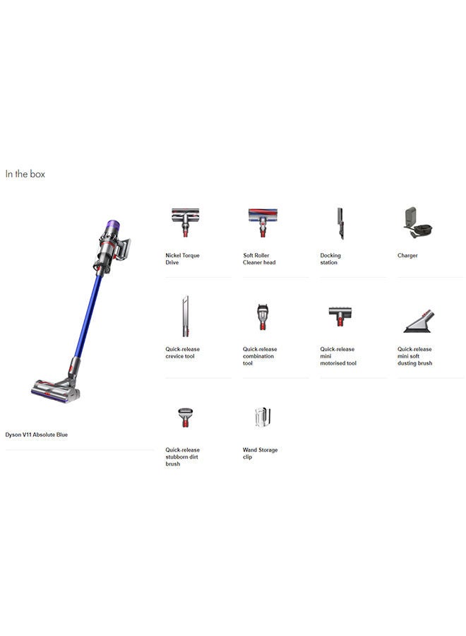dyson Cordless Vacuum Cleaner with suction 185AW 0.76 L 545 W V11 Absolute Blue - Image 2