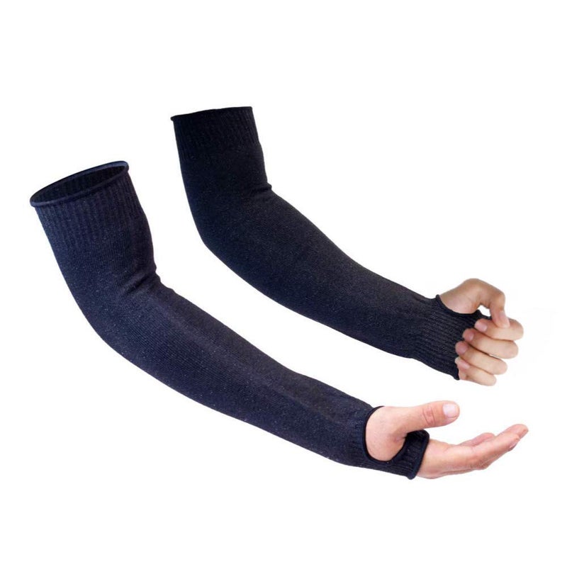 CAWANFLY Protective Arm Sleeves Level 5 Protection Cut Resistant Sleeve with Thumb Hole Black