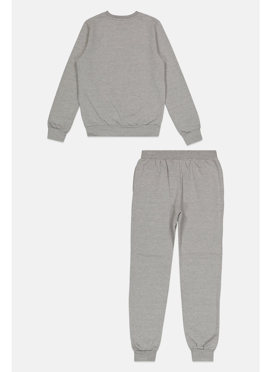 Ellesse - Kids Boy 2 Piece Long Sleeves Outdoor Sweatshirt And Pants Set, Grey - Image 1