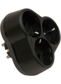 Viko Grounded Triple Black Plug Socket Clover 3 Pieces 