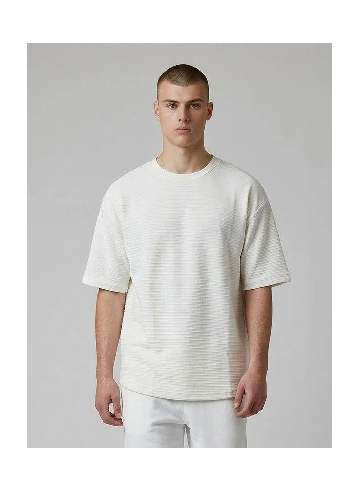 Marrakech Oversized Horizontal Ribbed Crew Neck T-Shirt